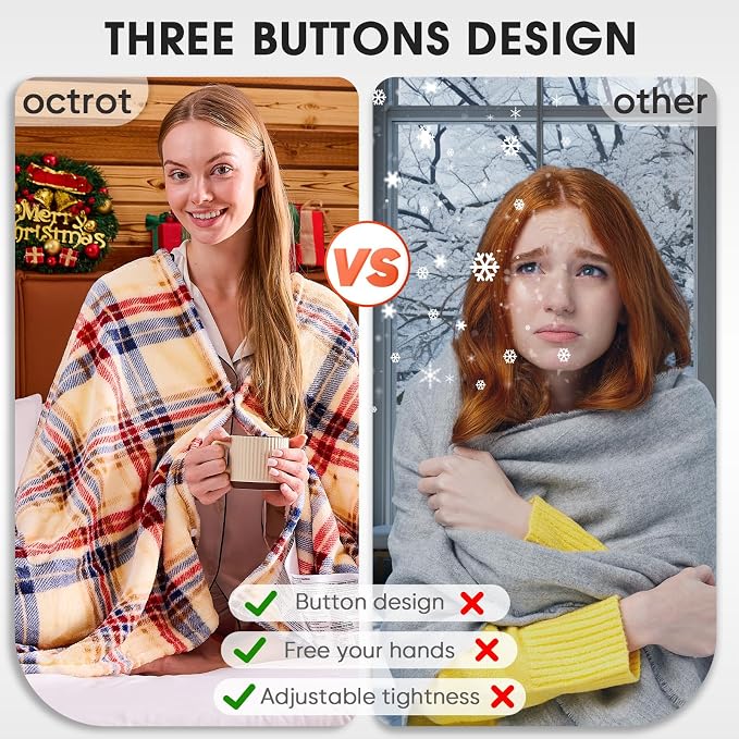 Brown Heated Blanket Electric Throw, 50X60 Heating Throw - Image 8
