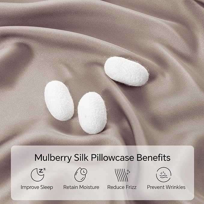 INFIIXSO Mulberry Silk Pillow Cases King Size Set of 2, Silk Pillowcase - Image 2