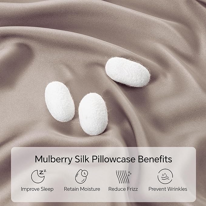 INFIIXSO Silk Pillow Cases 2 Pack Standard Size, Ultra Smooth & Soft Mulberry - Image 2
