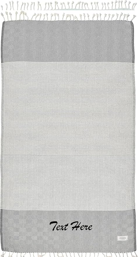 Personalized embroidered Beach Towel | Throw Blanket, Easy Carry, Sand Free by LA%60HAMMAMFINELIVING