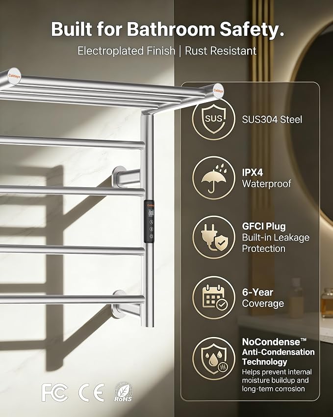 Foldable Heated Towel Rack, Smart Dual-Zone App & Voice Control Electric Towel - Image 4