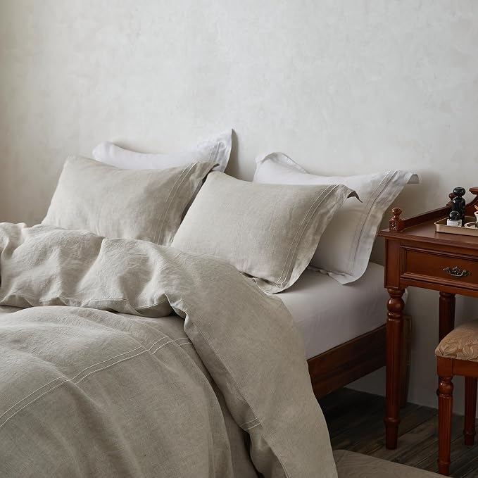 Simple&Opulence 100% Washed Linen Duvet Cover Set 68"x86" - Image 8