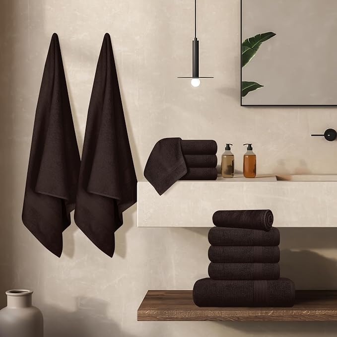 GLAMBURG Ultra Soft 24-Piece Towel Set- 100% Pure Ringspun Cotton, Contains 8 - Image 6