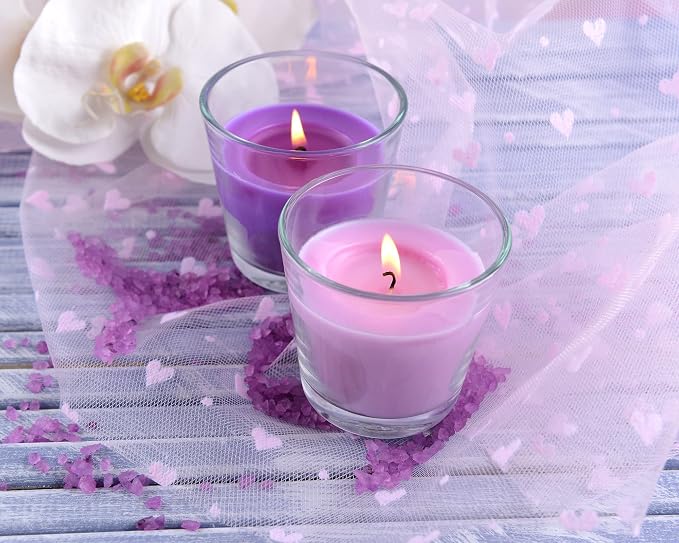 Set of 20 Pink Votive Candles Clear Glass Filled Unscented Soy Wax Candle - Image 3