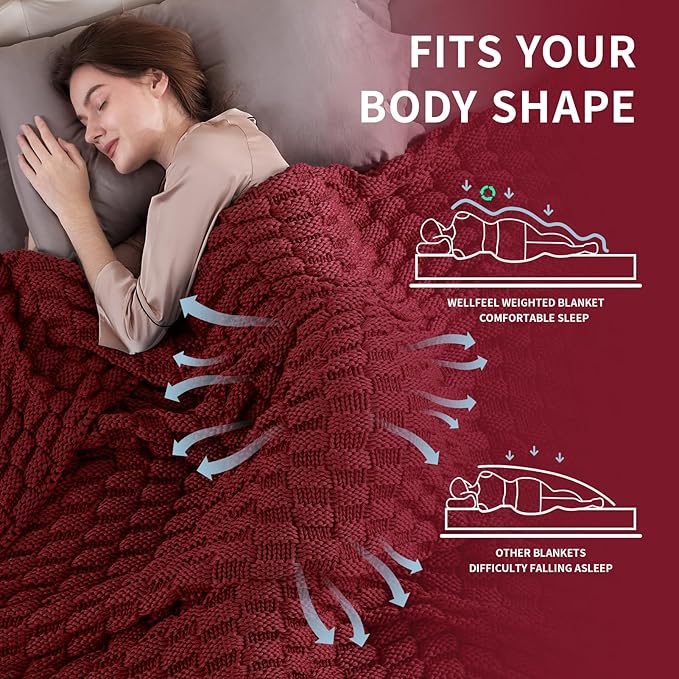 Knitted Weighted Blanket for Adult, No Beads Heavy Blanket 50” x 60'' 5lbs - Image 3