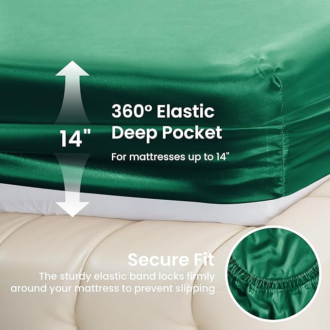 Love's cabin Twin Satin Sheet Set - Image 4