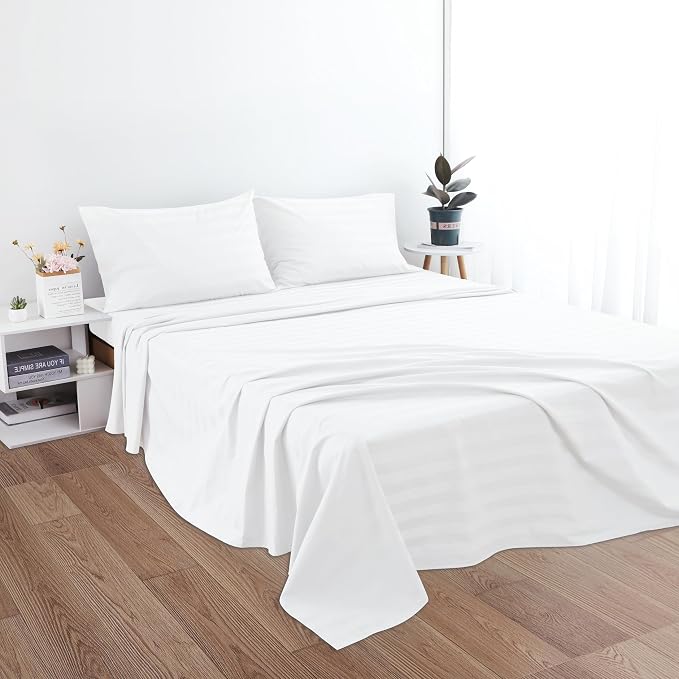 Cotton Twin Flat Sheet Only, 600 Thread Count 100% Egyptian Cotton Top Sheet - Image 5