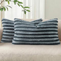 Pallene Faux Fur Plush Lumbar Throw Pillow Covers 12x20 Set of 2, Luxury Soft by PALLENE