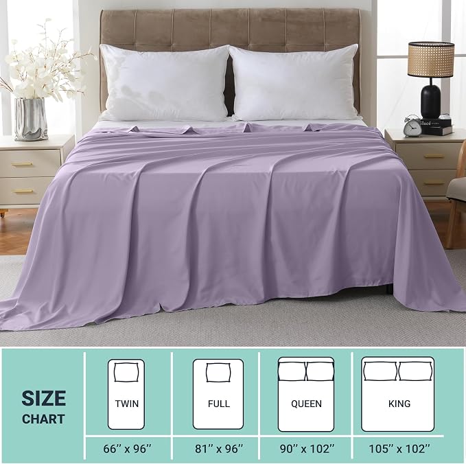 ZPECC Full Flat Sheet Only 1 Pack, Durable Lavender Top Bed Sheets - Image 5