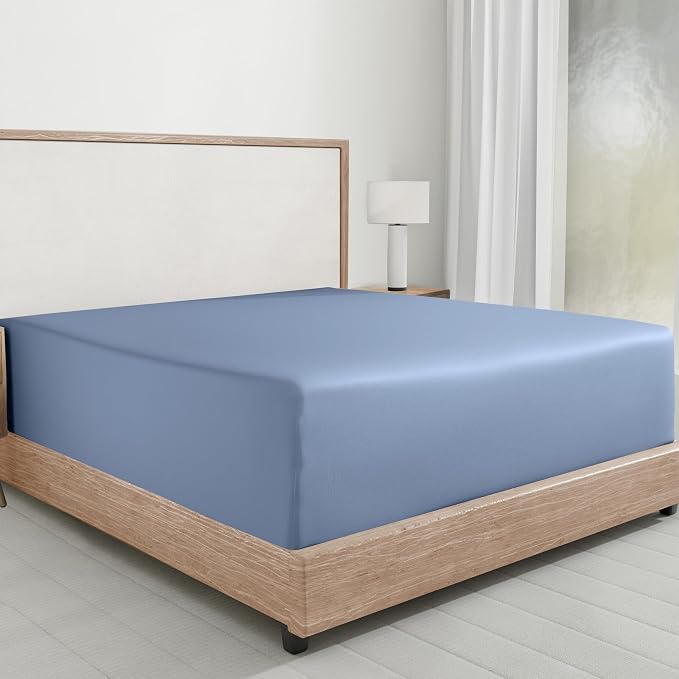 California Design Den Twin Fitted Sheet Only, Soft 100% Cotton Sateen, Durable by CaliforniaDesignDen