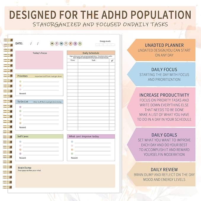 ADHD Daily Planner with Hardcover - Image 3