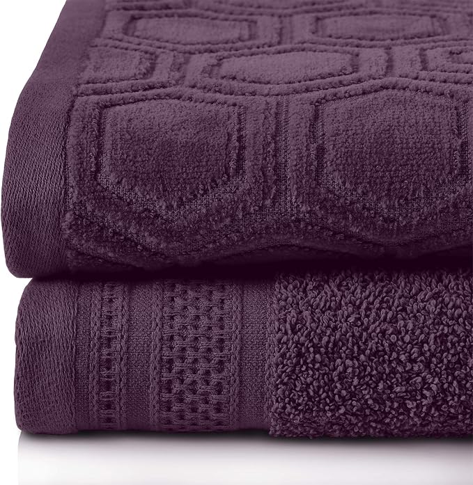 Superior Honeycomb 100% Cotton 500 GSM 12 Piece Bath Towel Set, 6 Washcloths - Image 3
