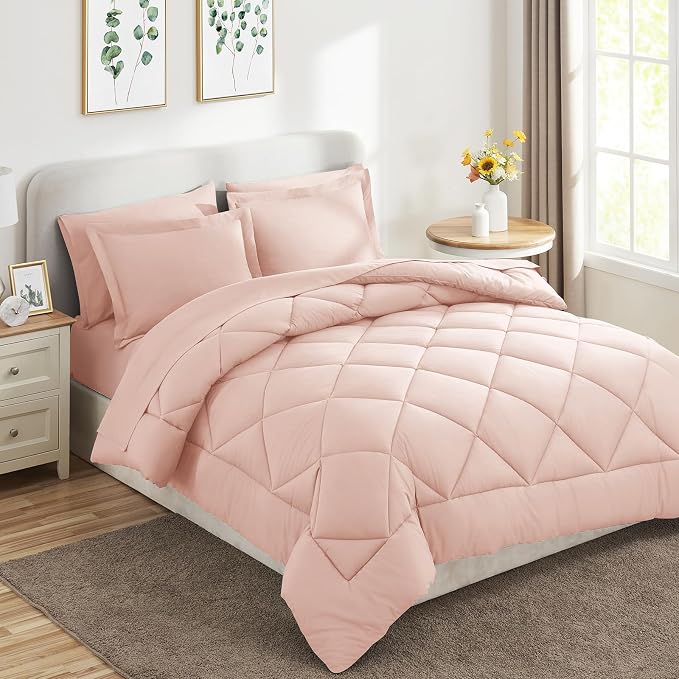 CozyLux Full Size Comforter Sets Blush Pink - Image 9