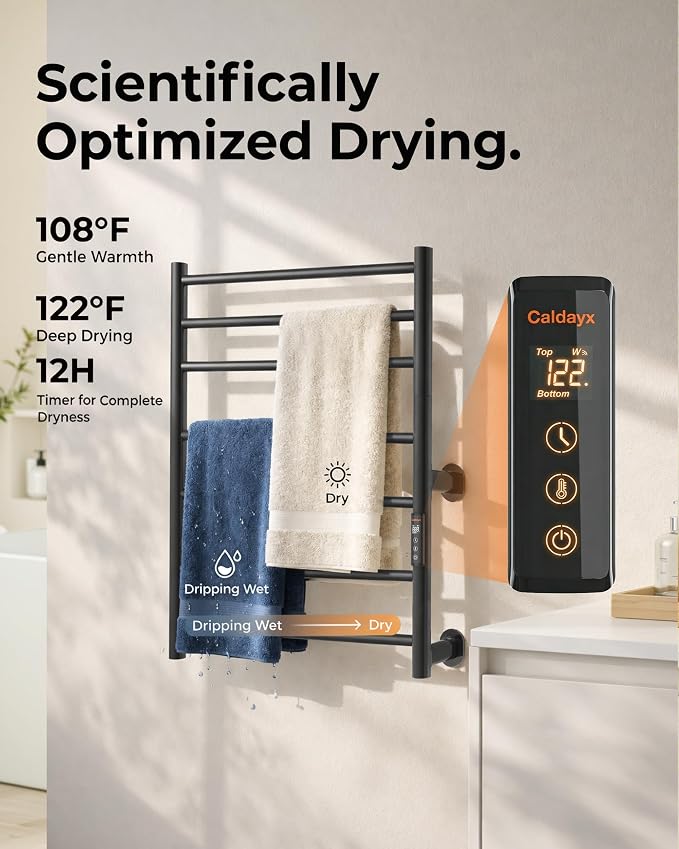 Foldable Heated Towel Rack, Dual-Zone Electric Towel Warmer Rack - Image 4