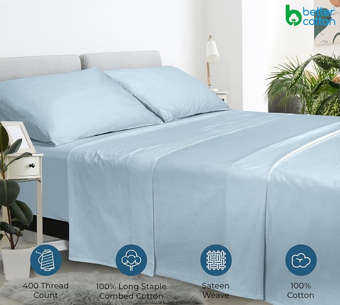 400 Thread Count 100% American Grown Cotton Flat Sheet - Image 7