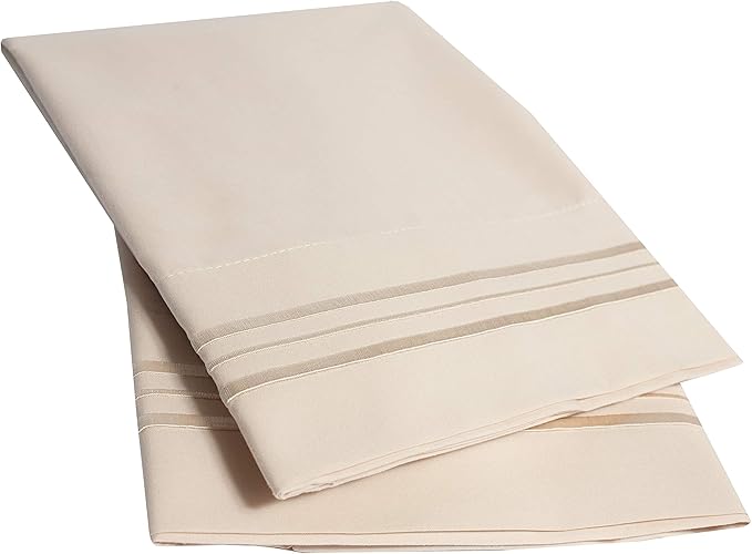 2 Pack Pillow Case Set 1800 Series Fine Brushed Microfiber Pillowcases by SweetHomeCollection