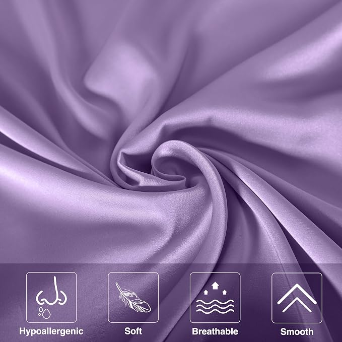 Mulberry Silk Pillowcase for Hair and Skin, Standard Size Cooling Silk Pillow - Image 2