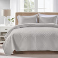 FLYMME Queen Quilt Bedding Set Light Grey Lightweight Bedspreads Full Size by FLYMME
