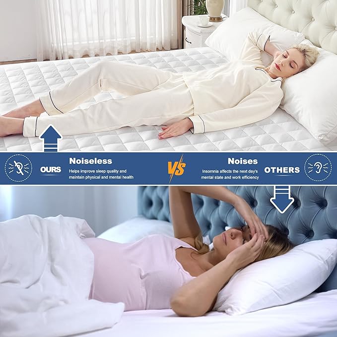 GRT RV King Mattress Pad, 100% Waterproof Breathable RV King Mattress Topper - Image 4