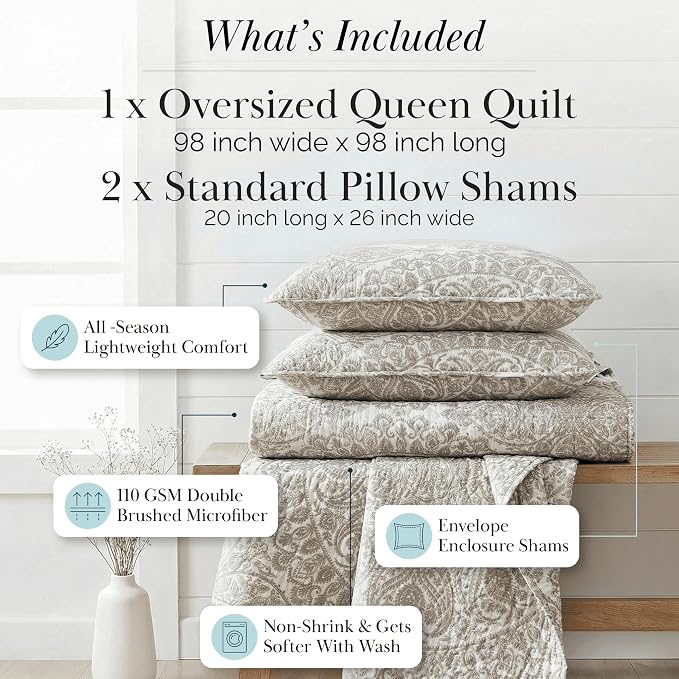Southshore Fine Living, Inc. Ashanti Collection Oversized Queen Quilt Bedding - Image 2