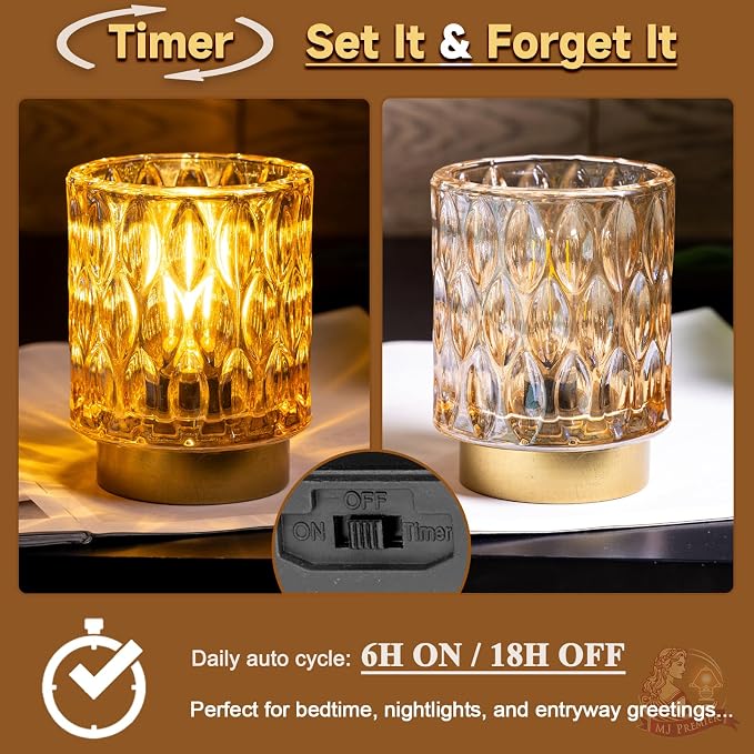 Battery Operated Table Lamps Timer, Mini Crystal Lamp - Image 7