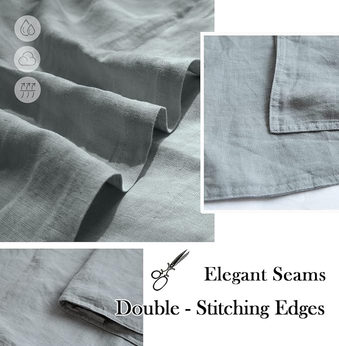 Simple&Opulence 100% Washed Linen Euro Shams 26'' x 26'' Pack of 2, Basic Style - Image 3
