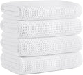 Microfiber Waffle Bath Towels, 4 Pieces, Fast Drying, Lint Free 430 GSM by Unknown
