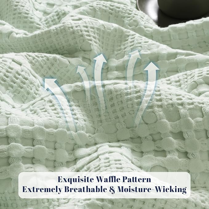 PHF Cooling Waffle Blanket Twin Size, Lightweight 60% Rayon from Bamboo & 40% - Image 4
