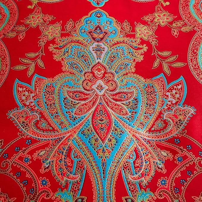 mixinni King Size Duvet Cover Set Paisley Light Blue Long Staple Cotton Percale - Image 4