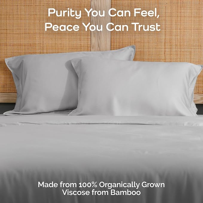 Pillow Cases Queen Size Set of 2 Pillowcases 100% Viscose from Bamboo Cooling - Image 2