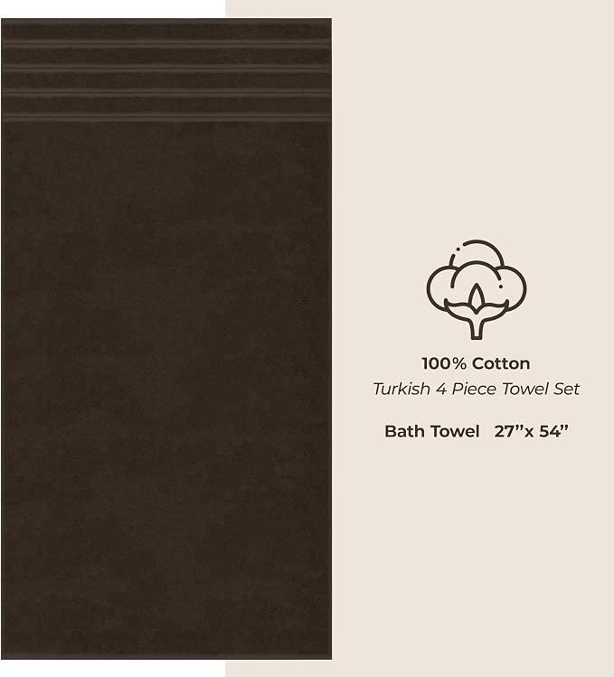 American Soft Linen Luxury 4 Piece Bath Towels, 600 GSM 100% Cotton Turkish - Image 4