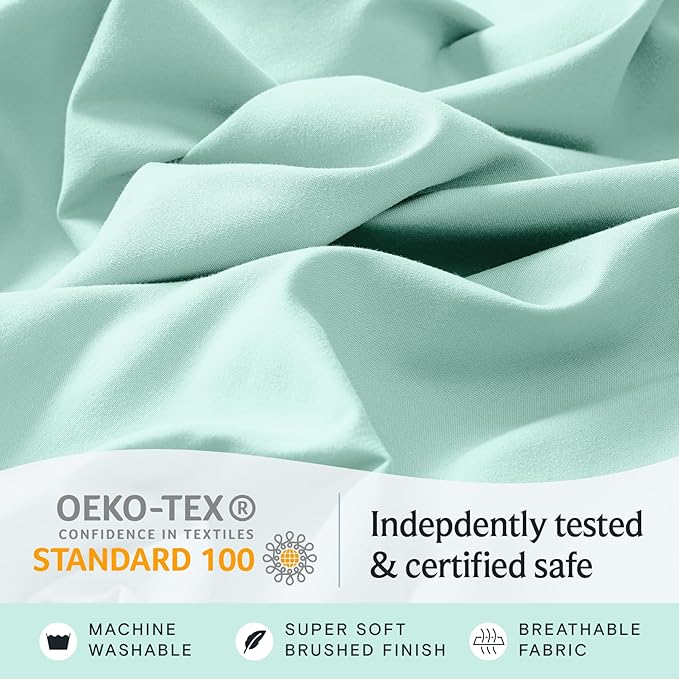 LuxClub 4 PC Sheet Set Bed Sheets Deep Pockets 16" Eco Friendly Wrinkle Free - Image 5