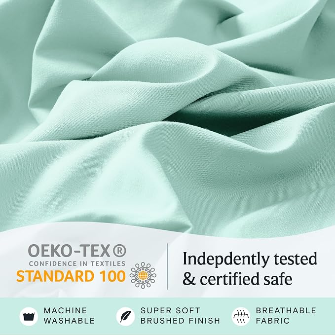 LuxClub 5 PC Sheet Set Bed Sheets Deep Pockets 16" Eco Friendly Wrinkle Free - Image 5