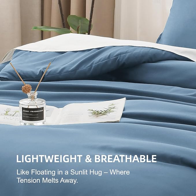 Litanika Comforters Twin/Twin XL Size Ocean Blue, 2 Pieces Lightweight Solid - Image 6