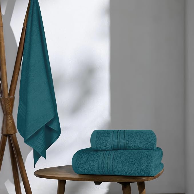 BOUTIQUO Ultra Soft 3 Pack Cotton Towel Set, Contains a Bath Towels 28x55 inch - Image 4
