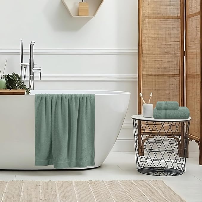Belizzi Home Ultra Soft 3 Pack Cotton Towel Set, Contains a Bath Towel 28x55 - Image 4