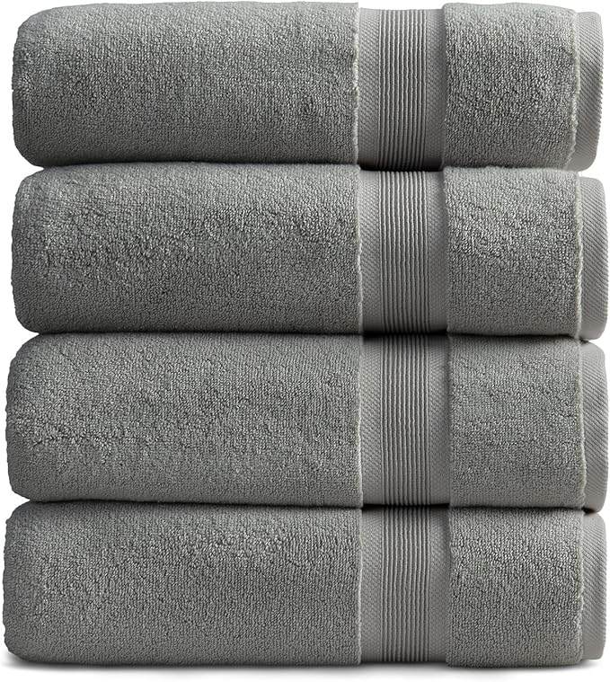 Springtree Home Luxury Bamboo Rayon Bath Towel Set of 4 | 35% Bamboo Rayon by SpringtreeHome