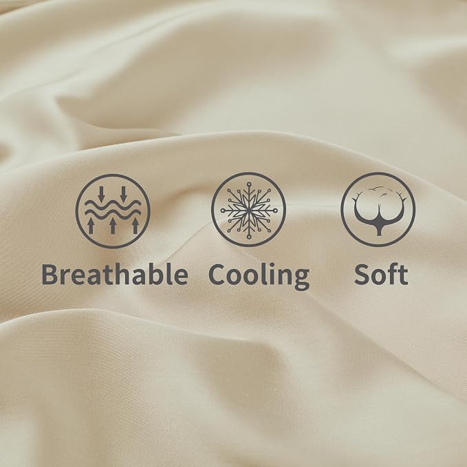 4-Pack Bamboo Viscose Zippered Pillow Cases Queen Size, 400 Thread Count - Image 6