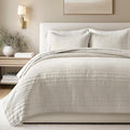 EVERGRACEHOME 100% Cotton Modern Lines Quilt Set Queen Size, Pre-Washed Soft by EVERGRACEHOME