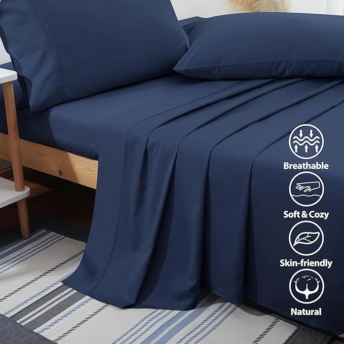 Flat Sheet Only 2 Pack, TwinXL Size 400 Thread Count 100% Egyptian Cotton Flat - Image 2