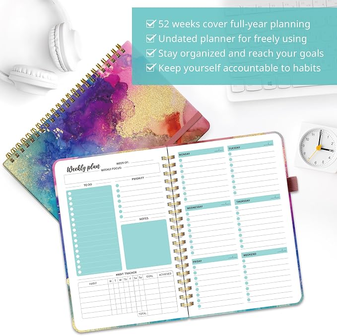 Undated Weekly Planner, Weekly To Do List Notebook - Image 4