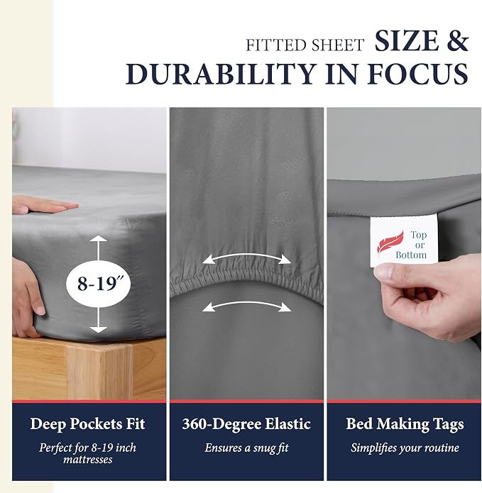 100% Egyptian Cotton Split King Sheets Sets - Image 4