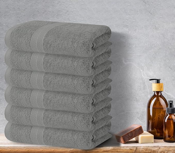 Avalon Towels Bath Towels for Bathroom 100% Cotton Silver Bathroom Towels Pack - Image 5