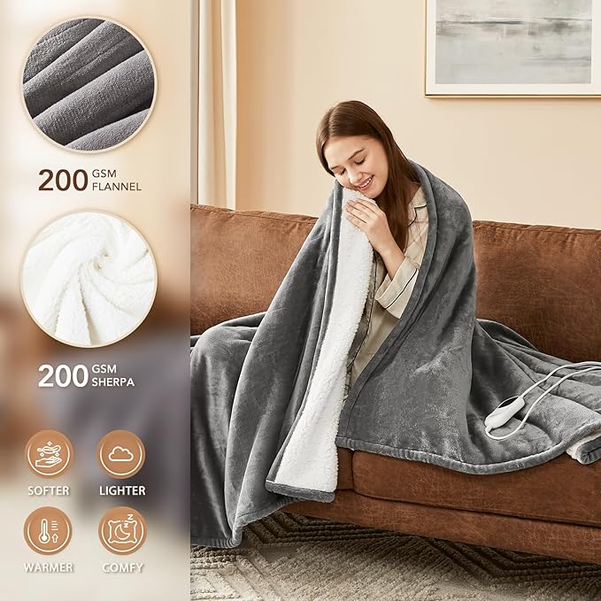 Homemate Heated Blanket Electric Throw - Image 2