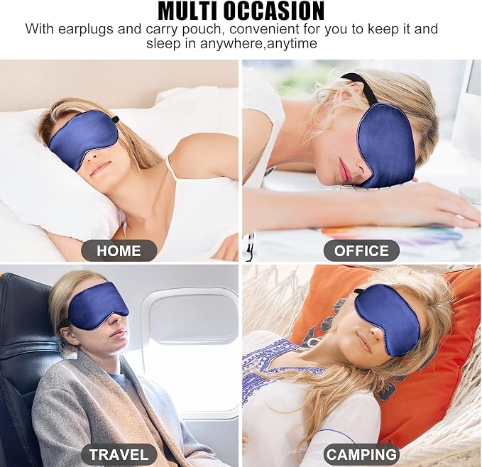 Cooling Sleep Mask w/Gel Eye Mask, Silk Eye Mask - Image 7