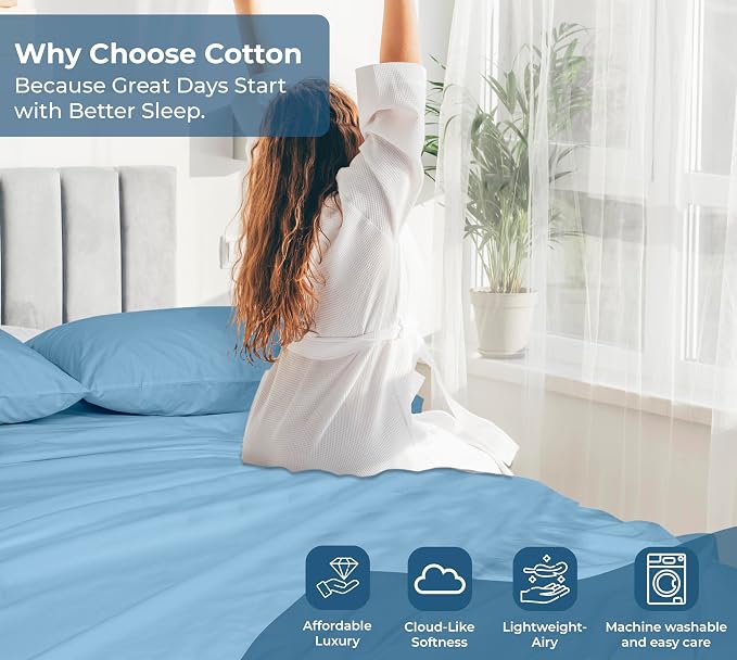 Royale Linens 100% Organic Cotton King Flat Sheet Only - Image 7