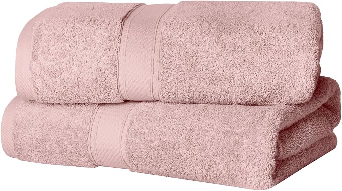 SUPERIOR Egyptian Cotton Pile Bath Towel Set of 2, Ultra Soft Luxury Towels by SUPERIOR