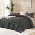 Andency Dark Grey Oversized King Comforter 128''x120'', 3 Pieces Dark Gray Soft by Andency