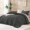 Andency Dark Grey Comforter Set King Size, 3 Pieces Gray Boho Bedding Set & by Andency