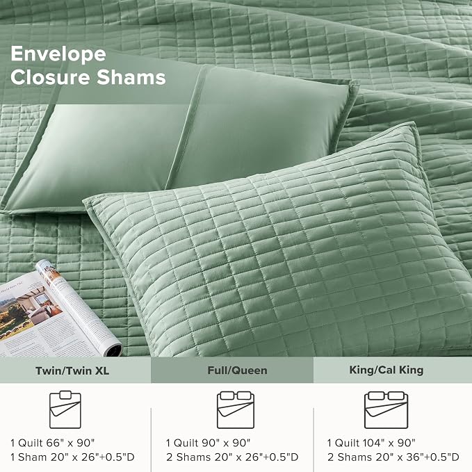Comfort Spaces Kienna Quilt Set- Double Sided Stitching Design Summer Blanket - Image 5